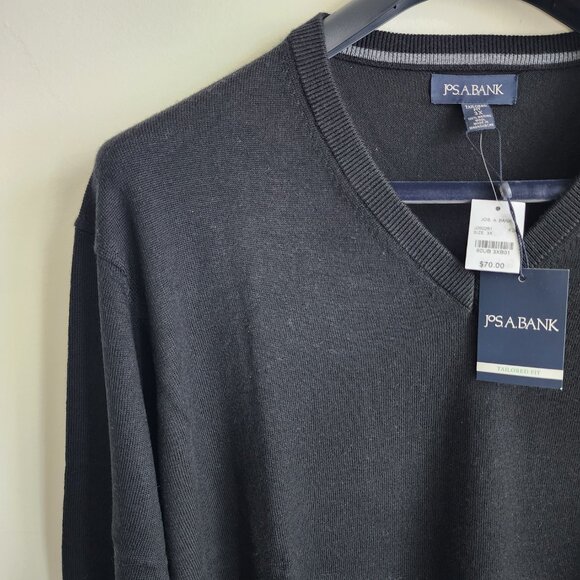 3xb Sweater Black Jos A Bank V Neck Merino Wool New Nwt Mens Tailored 3xl Size - Picture 9 of 16